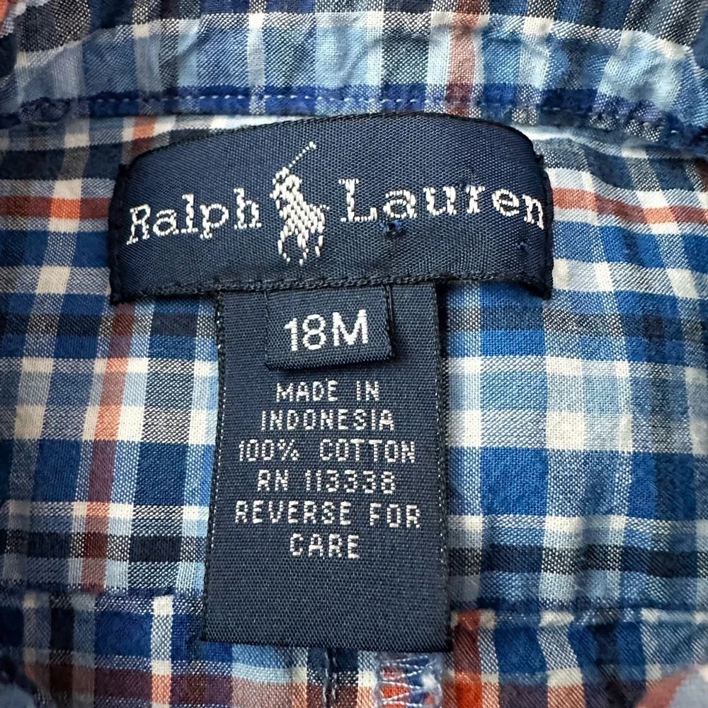Ralph Lauren | Classic Plaid Shortall (18 mos)